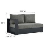 Tahoe 5-Piece Outdoor Aluminum Sectional Sofa Set in Gray Charcoal
