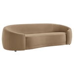 Contessa Curved Velvet Sofa in Taupe
