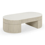 Bella 52" Acacia Wood Storage Coffee Table in Cream