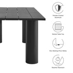 Nautica Outdoor 87" Rectangular Aluminum Dining Table in Graphite