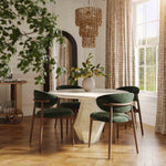 Zinea Velvet Dining Chair in Forest Green