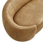 Contessa Curved Vegan Leather Sofa in Toast