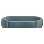 Contessa Curved Velvet Sofa in Cadet Blue