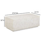 Earl 48" Shell Coffee Table in Cream