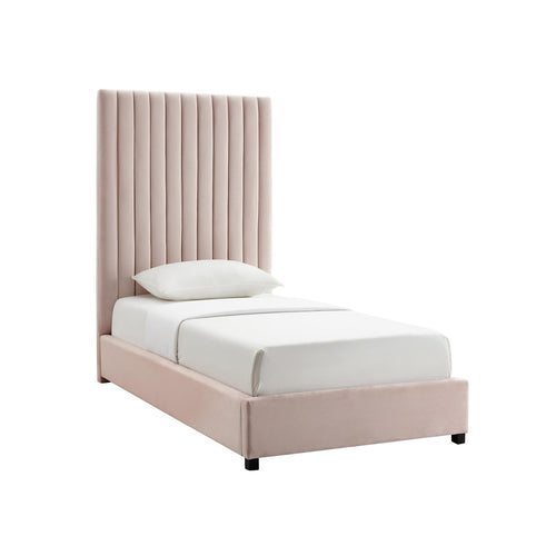 Arabelle Velvet King Bed in Blush