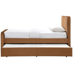 Gatsby Velvet Twin Trundle Bed in Saddle