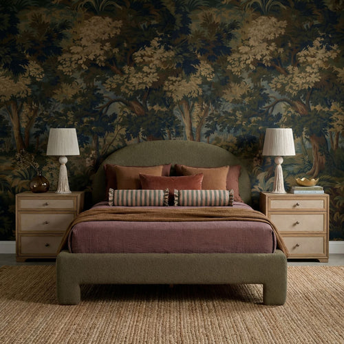 Orphea King Boucle Bed in Kale Green