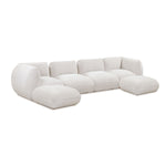 Arezza Chenille U-Chaise Sectional in Stone White