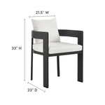 Tahoe Outdoor Aluminum Dining Chair in Gray White