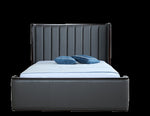 Kingdom Queen Vegan Leather Bed in Graphite