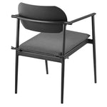 Aeris Stackable Outdoor Aluminum Dining Armchair Set of 2 in Charcoal
