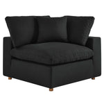 Commix 7-Piece Down Filled Sectional Sofa in Black