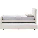 Gatsby Velvet Twin Trundle Bed in Cream