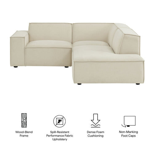 Restore 3-Piece Sectional Sofa in Ecru