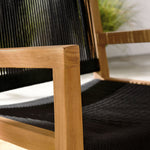 Vienna Outdoor Teak and Rope Dining Armchairs Set of 2 in Natural Black