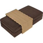 Woodra Velvet Coffee Table / Ottoman in Brown