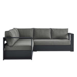 Tahoe 3-Piece Outdoor Aluminum Sectional Sofa Set in Gray Charcoal