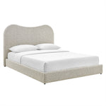 Seluna Boucle Queen Platform Bed in Rock