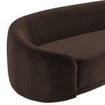 Contessa Curved Velvet Sofa in Chocolate Brown