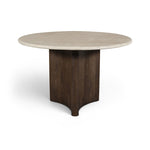 Pietra 48" Travertine Dining Table in Brown