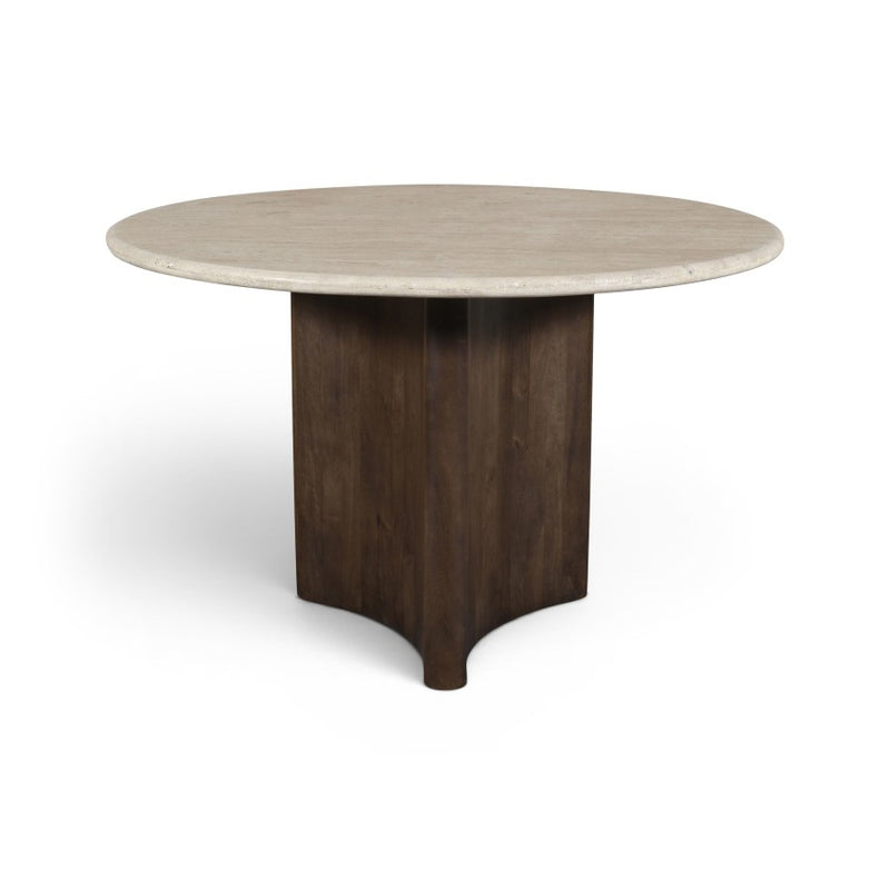 Pietra 48" Travertine Dining Table in Brown
