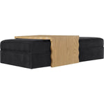Woodra Velvet Coffee Table / Ottoman in Black