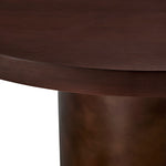 Annette 54 Inch Round Pedestal Dining Table in Dark Walnut / Burnished Brass
