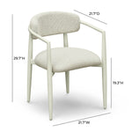 Annika Textured Outdoor Dining Arm Chair in Cream