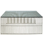 Gridiron Stainless Steel Coffee Table in Silver