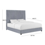 Arabelle Velvet King Bed in Grey