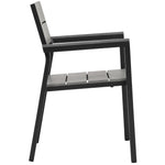 Maine Outdoor Dining Armchair Set of 2 in Brown Gray