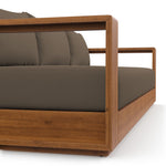 Tahoe Outdoor Acacia Wood Sofa in Natural Cocoa