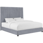 Arabelle Velvet King Bed in Grey