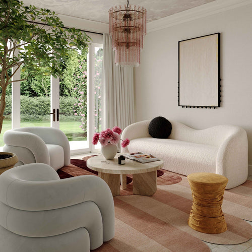 Leonie 84" Faux Shearling Sofa in Beige