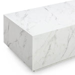 Romy 47" Coffee Table in White Marble