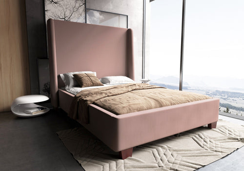 Parlay Velvet Full Bed in Blush