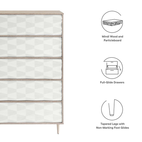 Vespera 5-Drawer Chest in Oak White