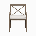 Northlake Outdoor Teak Dining Armchair in Weathered Gray