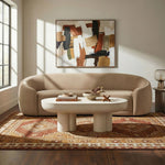 Contessa Curved Velvet Sofa in Taupe