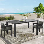 Tahoe Rectangular Outdoor Aluminum Dining Table in Gray