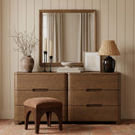 Caswell Oak Framed Mirror in Brown