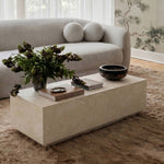 Romy 47" Coffee Table in Cream Travertine