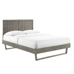Alana King Wood Platform Bed with Angular Frame in Gray