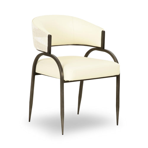 Tatum Vegan Leather and Jacquard Dining Chair in Default