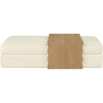 Woodra Velvet Coffee Table / Ottoman in Cream