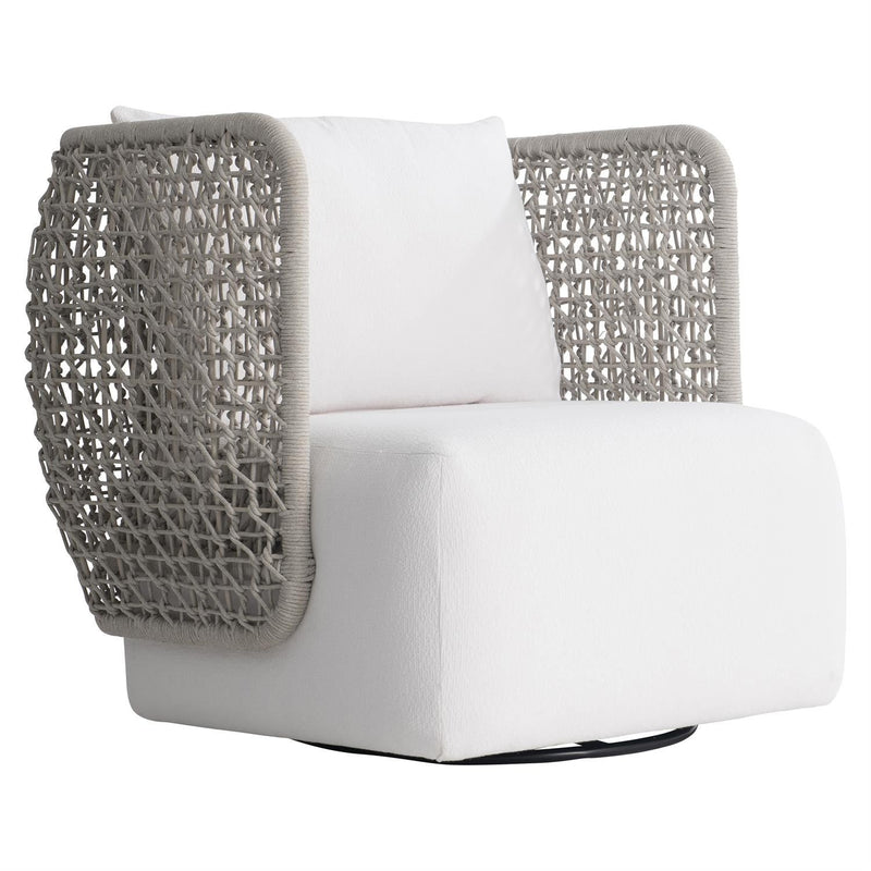 Lomani Woven Rope Outdoor Swivel Chair