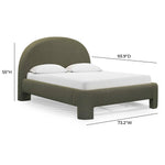 Orphea King Boucle Bed in Kale Green