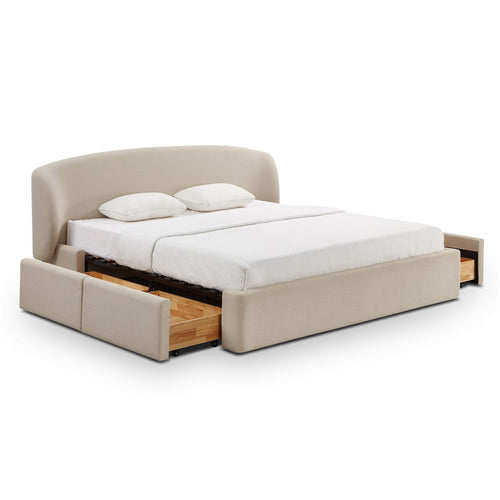 Corey King Linen Storage Bed in Taupe