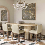 Brut Concrete 86" Oval Dining Table in Travertine