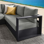 Tahoe 3-Piece Outdoor Aluminum Sectional Sofa Set in Gray Charcoal
